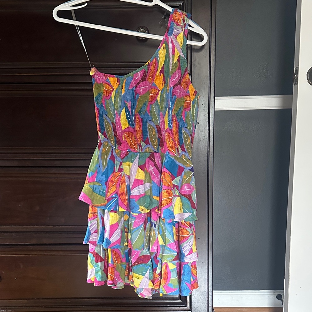 Colorful One-Shoulder Dress